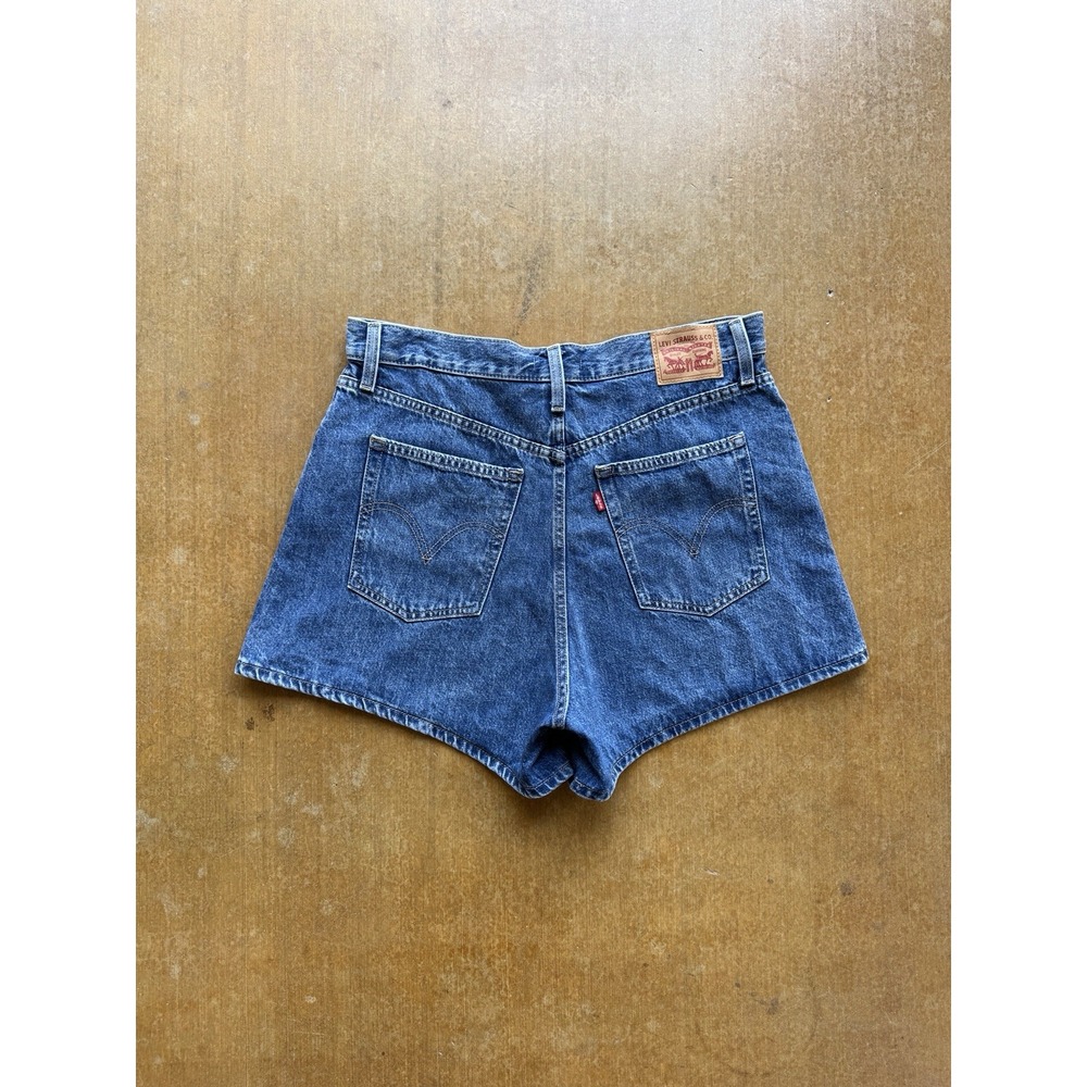 Levis High Rise High Waisted Mom Denim Mini Shorts Western Cowboy Women’s 32W